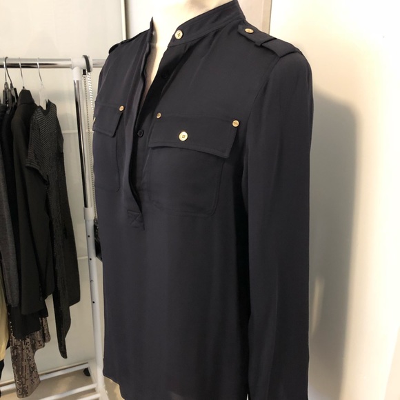 MICHAEL Michael Kors Tops - MK military style silk blouse